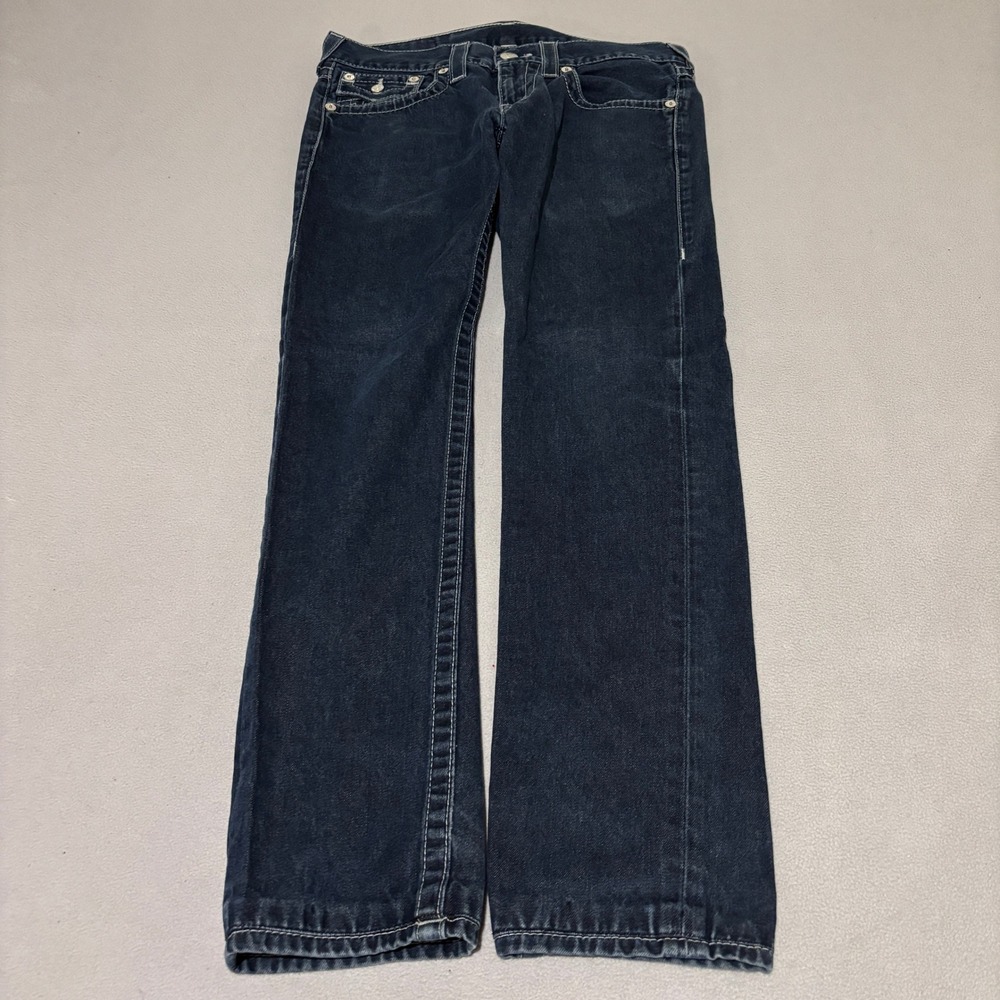 True Religion Womens Skinny Size 29 Dark Wash Contrast Stitch Denim Jeans